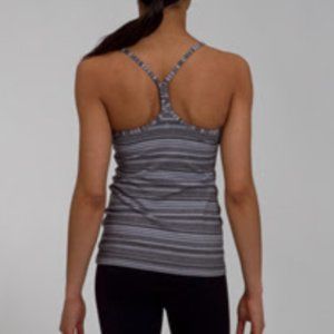 Lululemon Power Y Tank Coal Strata Stripe Size 4